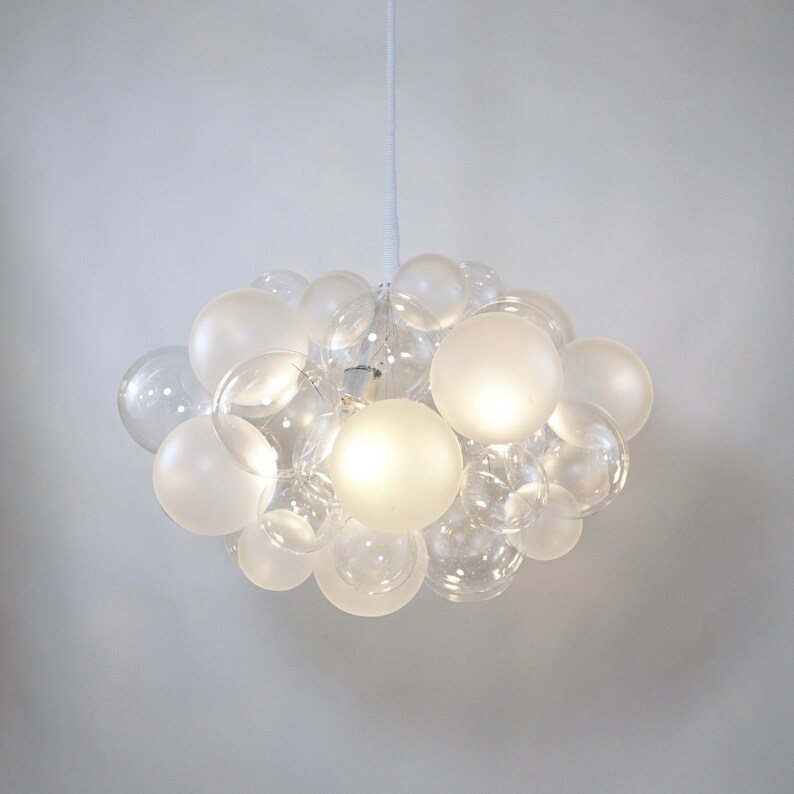 The Semi-Frosted 45 Bubble Chandelier 28 diameter | Etsy