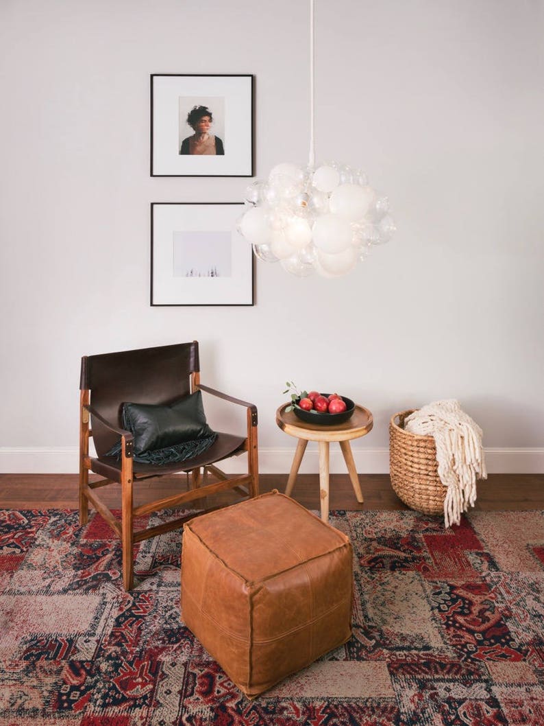 The Semi-Frosted 45 Bubble Chandelier 28 diameter  image 2