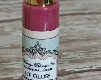 All Natural Lipgloss, Twilight- Shimmering Purple and Pink, Pearlescent Gloss, Smooth and Creamy, Non-Sticky, Hemp seed and Jojoba Added