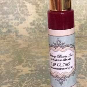All Natural Lipgloss- Rose&#39;- Purple and Red- Lip Stain- Semi-Sheer Plum, Wine, Perfect Pout, Non-sticky, Hydrating, Hemp seed and Jojoba