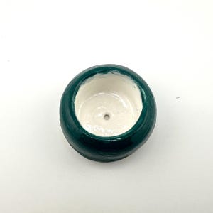 Dark Green Lithop or Succulent Mini Pot 1" tall x 1.5" diameter