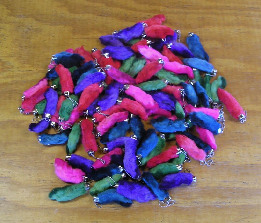 Purple Rabbit Foot 100 Colored Rabbit Feet With Chain - Etsy