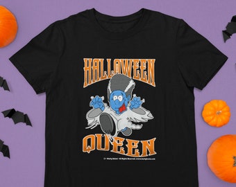 Halloween Queen, Halloween Funny Cotton Tee, Woman Monster Tee, Cute Halloween Gift for Her, Cute Halloween Tee, Cute Halloween Monster