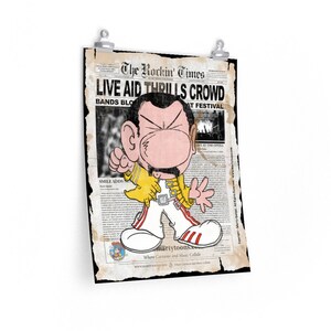 Classic Rock 1970's 80's Glam Rock Inspired Cartoon 16" X 20" Poster