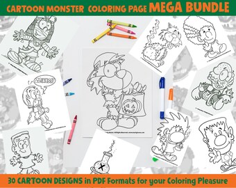 Halloween Printable Coloring Page,Halloween Digital Coloring page,Printable Coloring Page,halloween coloring pages,Funny monster download