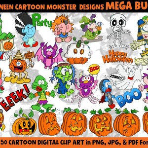 Halloween Characters, Trick or Treat Art, Halloween PNG Bundle, Classroom Halloween,Halloween Designs,Cute Ghost Clipart,Halloween Classroom