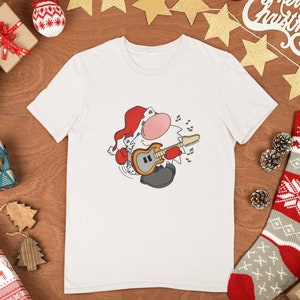 Christmas Music Tee,Christmas Gift for Musician,Rock and Roll Christmas,Santa Music Gift,Christmas Gift for Music Fan,Christmas Guitar Tee