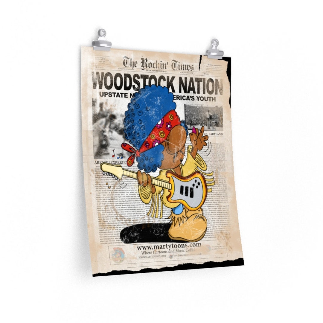 Classic Rock Woodstock Guitar Inspired Music Poster 16