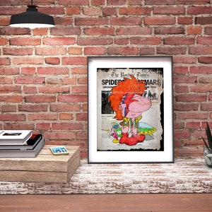 Classic Rock Glam Rock Inspired Cartoon 8" x 12" Digital Print