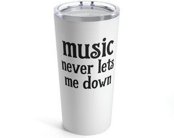 Music Tumbler, Music Water Bottle. I love Music, Music Heals,Gift for Musician, Music On The Go, Gift for Music Lover,Music tumbler gift