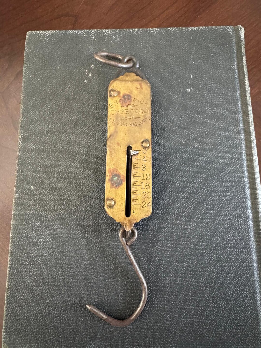 Antique Excelsior Improved Spring Balance Scale, Brass Hanging Scale ...