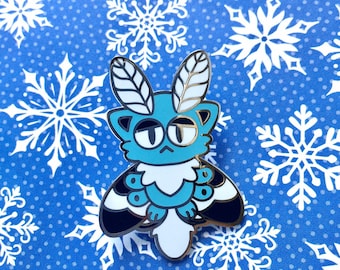 Snowflake Mothcat Enamel Pin