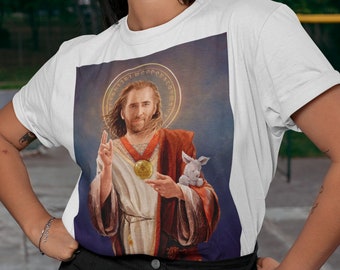 Nic Cage shirt, Saint Nic of Cage t-shirt, Jesus Nicolas Cage Tee Gift