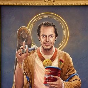 Steve Buscemi painting, Saint Steve of Buscemi, Open Edition large print image 1