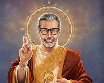 Jeff Goldblum painting, Saint Jeff of Goldblum, Open Edition medium print