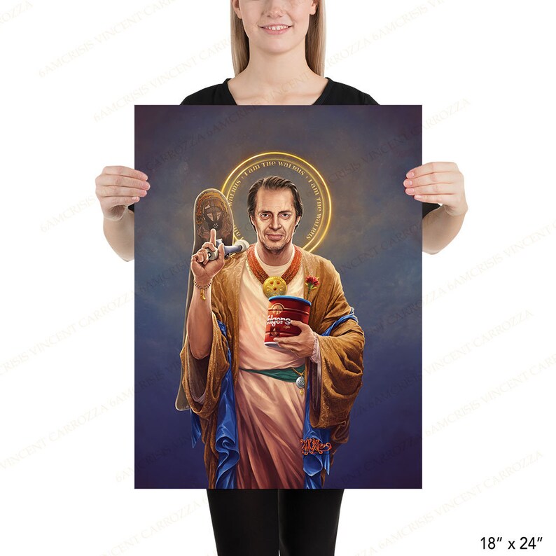 Steve Buscemi painting, Saint Steve of Buscemi, Open Edition large print image 2