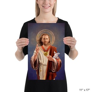 Nicolas Cage painting, Saint Nic of Cage, Open Edition medium print image 2