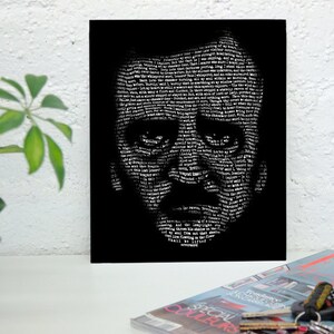 Edgar Allan Poe, Nevermore, Text Portrait, Open Edition X-Large print image 4