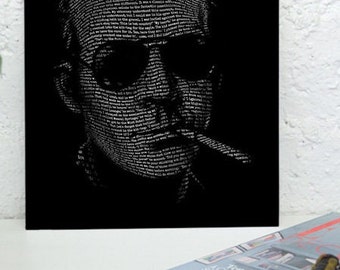 Hunter S Thompson, Fear and Loathing in Las Vegas, text portrait, Open Edition small print
