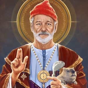 Bill Murray painting, Saint Bill of Murray, Open Edition large print