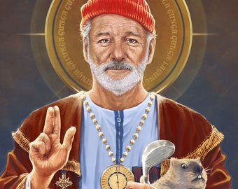 Bill Murray painting, Saint Bill of Murray, Open Edition large print