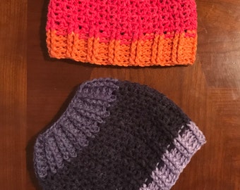 Chloe Bella Ponytail Hat Crochet Pattern --- Messy Bun Hat