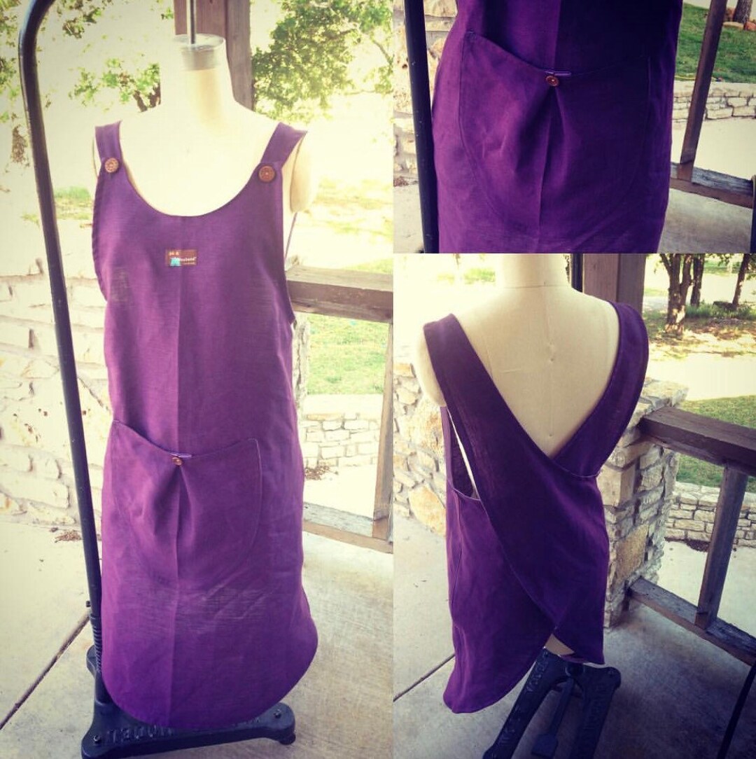 Linen Smock Apron Etsy