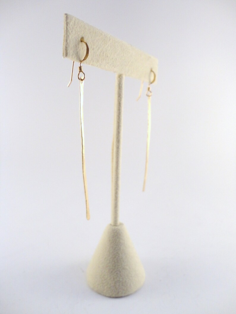 Long Gold Earrings Gold Bar Earrings Thin Gold Earrings Etsy