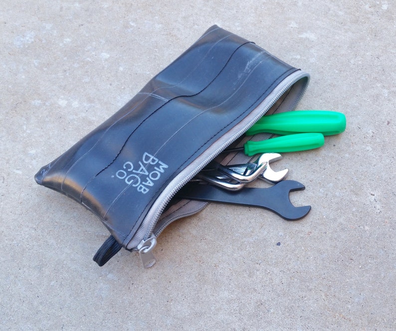 Small bike tool bag zipper tool pouch recycled bike tube Etsy