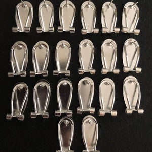 10 pairs (20 piece) Silver Fingernail lever post earring findings