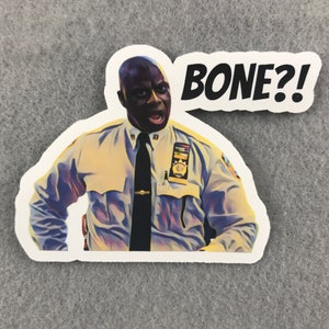 Captain Raymond Holt Bone Brooklyn 99 Fan Art Sticker | Andre Braugher Brooklyn Nine Nine Detectives Sitcom Comedy Die Cut Sticker