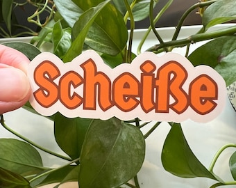 Scheiße Sh*t Swear Word German Language Sticker | Die Cut Matte Vinyl German Flag Germany Words Language Sarcasm Profanity