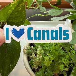I Love Canals Die Cut Matte Sticker | Water Waterways Erie Canal Canal Boat Boating Nature Transportation History Boats Navigation Travel