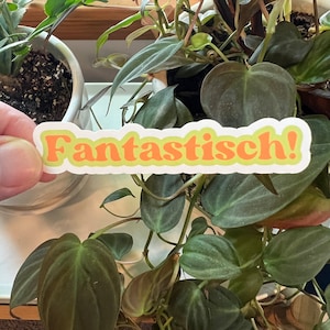 Fantastisch! Fantastic German Typography Matte Sticker | Languages Germany German Language Die Cut | Laptop Kindle Words German American