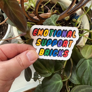 Emotional Support Bricks Rainbow Matte Sticker | AFOL Brick Building Block Brick Toys Building Toys Colorful Matte Vinyl Laptop Sticker
