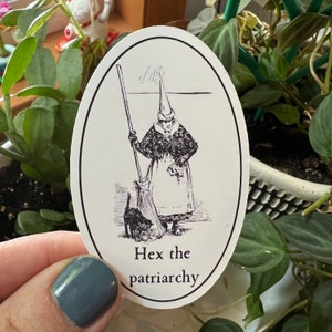Hex The Patriarchy Witch Feminist Matte Sticker - Coven Feminism Die Cut