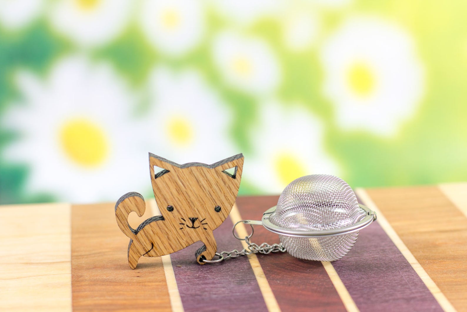 Wood Cat Tea Infuser Cat Lover Gift Etsy
