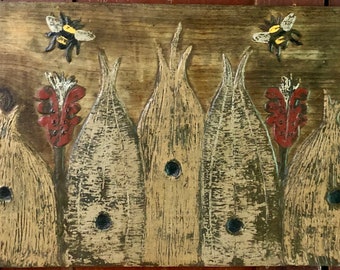 Gorgeous and Large Bees and Bee Skeps Floral