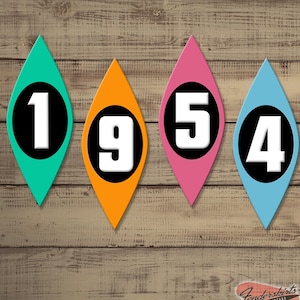 Atomic Teardrop Mid Century House Address Numbers Acrylic Retro