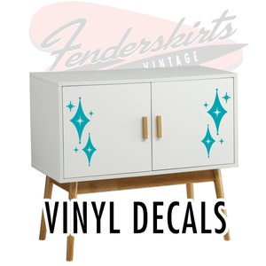 Jubilee Diamond Starburst Vinyl DECALS Set Vintage Retro Mid Century Mod