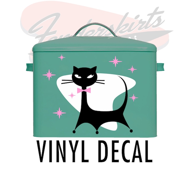 Atomic Kitty Cat Starbursts 3 Color Vintage Inspired Retro Kitsch Vinyl DECAL