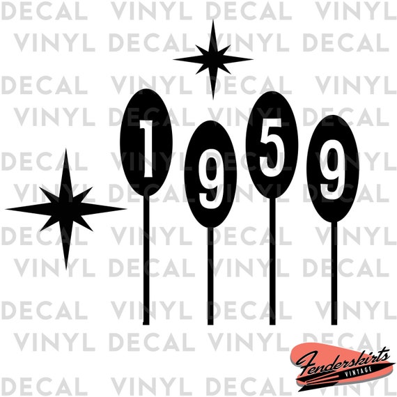 Boomerang Starburst CUSTOM DECAL Mailbox Address Numbers Mid Century Vinyl
