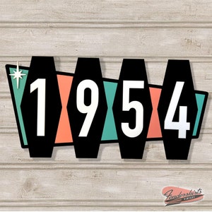 Hex Atomic Acrylic Sign Address Numbers Mid Century House