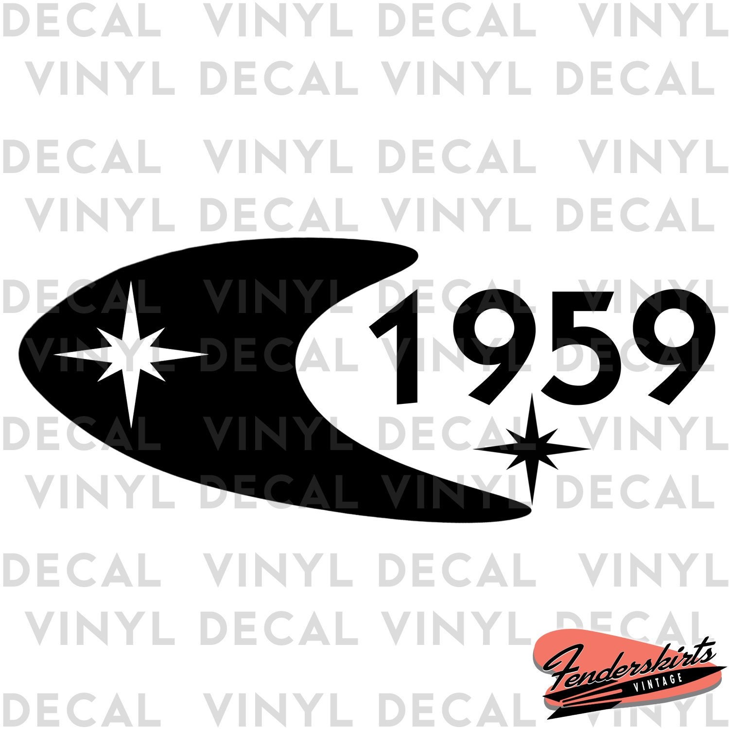 Quasar Boomerang Starburst DECAL Mailbox Address Numbers Retro Mid Ce…