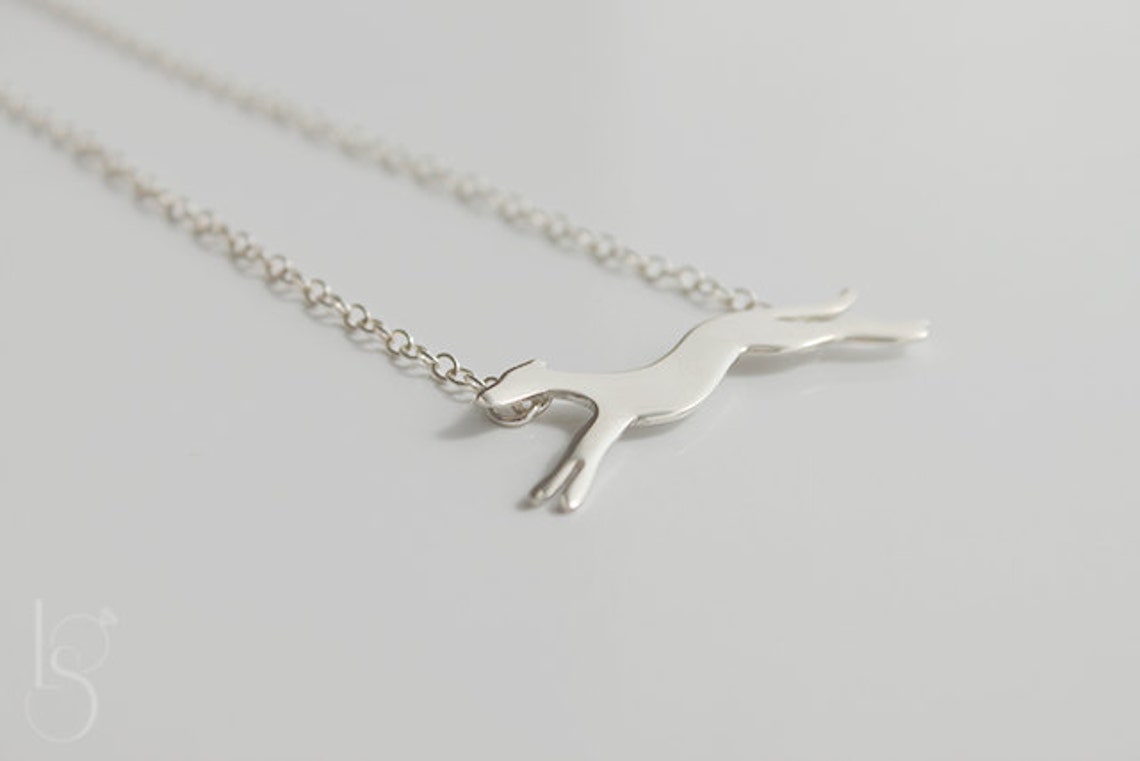 Silver Greyhound Pendant. Silver Greyhound. Dog Jewels. Dog Etsy