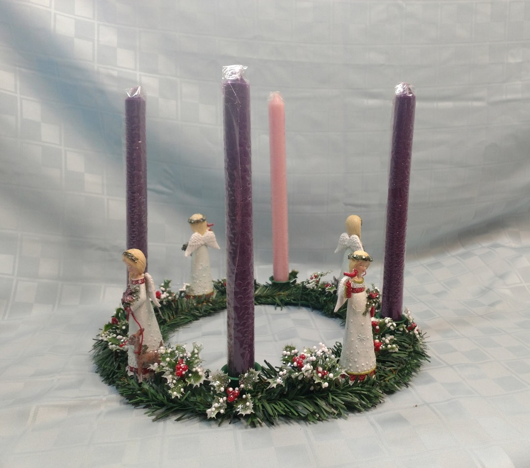 Advent Wreath Candle Holder Christmas Centerpiece Adorable Etsy