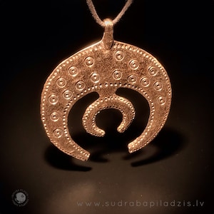 THE DOUBLE LUNULA, moon, large pendant - amulet, replica, Viking age