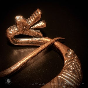 The Curonians PENANNULR FIBULA with a Dragon heads ends, replica, Viking age