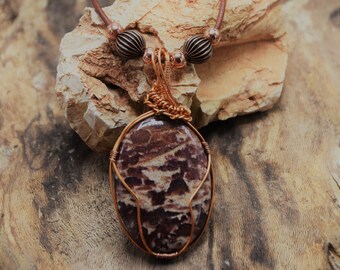 Wire Wrapped Jasper Necklace