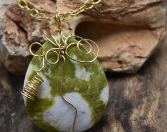 Wire wrapped Kumbaba Jasper Necklace